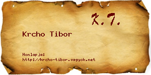 Krcho Tibor névjegykártya